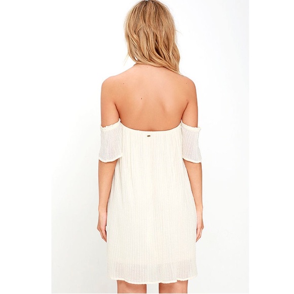 NWT O'Neill Dutch Cream Off-the-Shoulder Dress - Picture 5 of 11